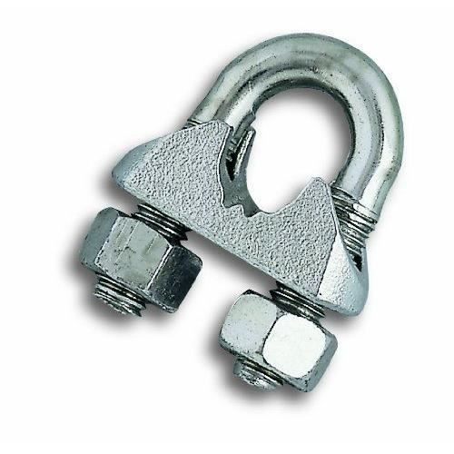 Lot de 25 Serre-câbles étrier - Acier zingué - Pour câble Ø 5 mm