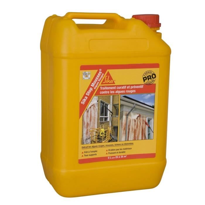 SIKA Traitement anti-mousses & algues rouges - Spécial façades et toitures - 5 L