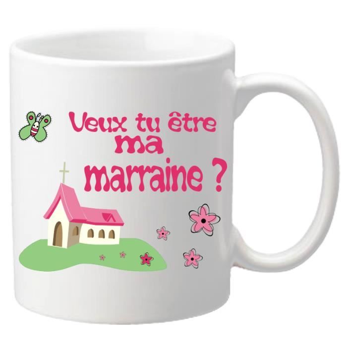 Mug Veux tu tre ma Marraine Eglise Cadeau Parrain 