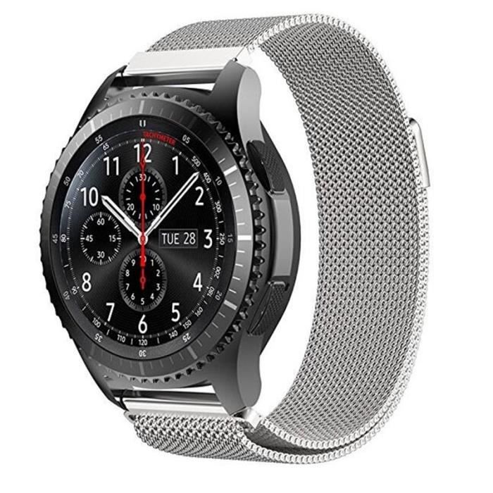 MONTRE Samsung Gear S3 Frontier Band Acier Inoxydable Bra