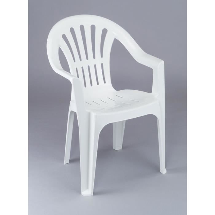 Lot 12 chaises de jardin en plastique blanc ELBA  Achat / Vente
