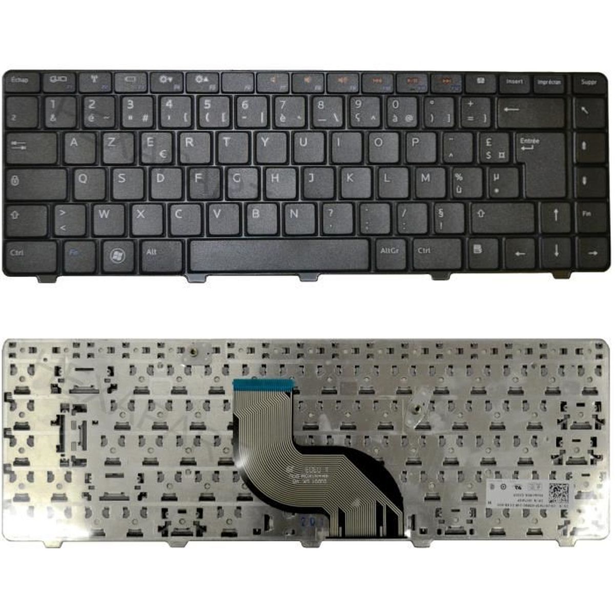 CLAVIER ORIGINAL AZERTY NOIR POUR PC PORTABLE DELL INSPIRON N4030