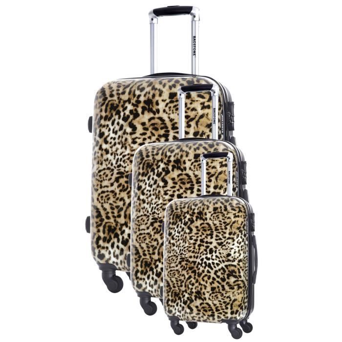 BAGSTONE Set de 3 Valises Wendy - Taille S, M et L - 4 Roues - Imprimé