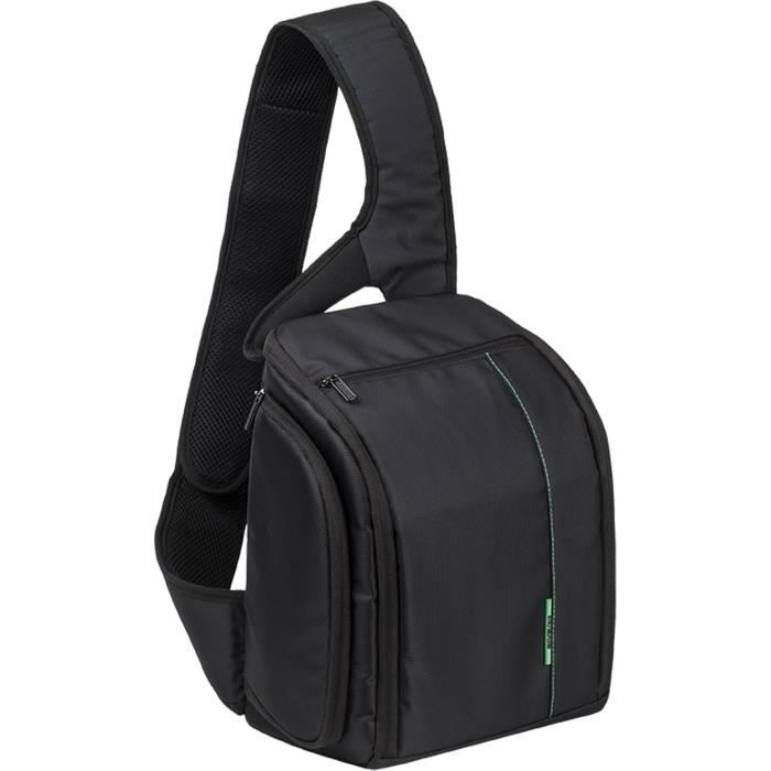 Sac a dos RIVACASE pour appareil photo Canon Nikon Sony Pentax 2 objectifs noir