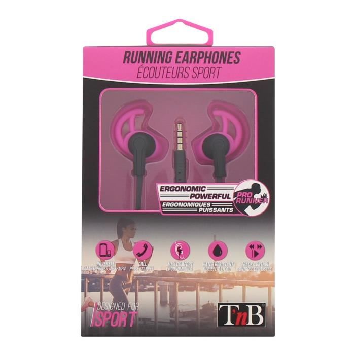 T'NB Running Ecouteurs sport intra-auriculaire - Rose