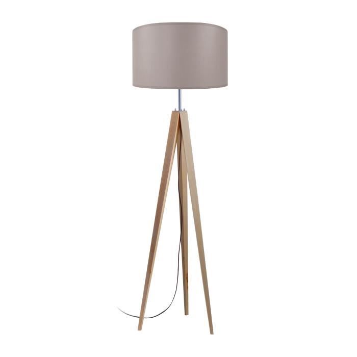 IDUN Trépied de lampadaire en bois massif pour lampadaire 45x163 cm