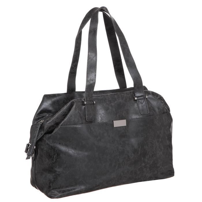KINSTON - Sac Classeur VINTAGE BLACK Noir