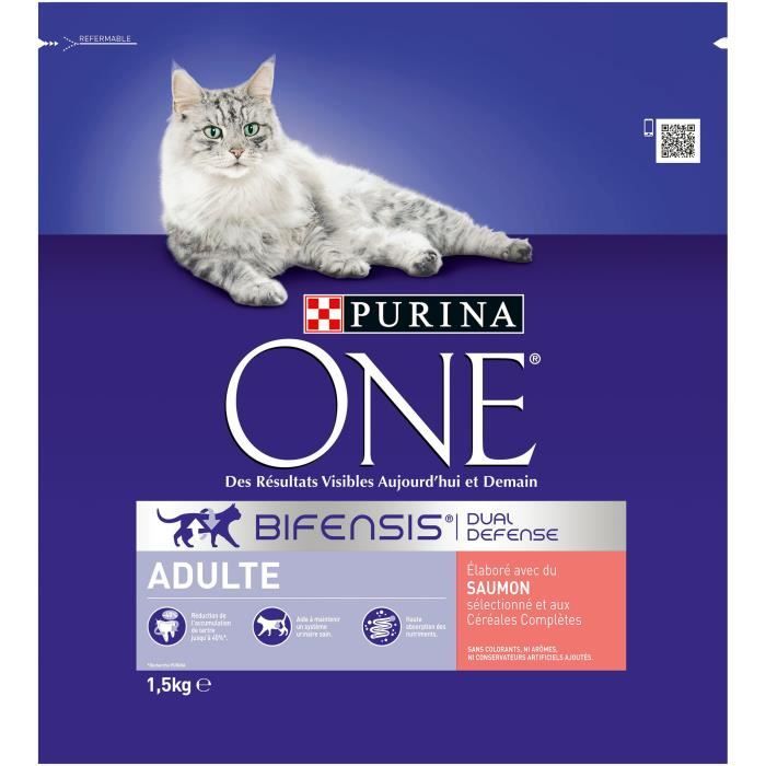 Croquettes pour chat Adulte saumon Purina - le sac de 1,5 kg