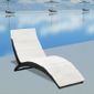 Chaise Longue Chaise De Jardin Lit Pliable Avec Coussin Noir
