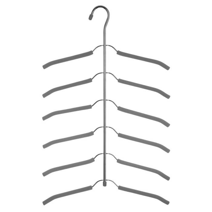 Cintre en métal et Eva - 6 chemises - Gris foncé