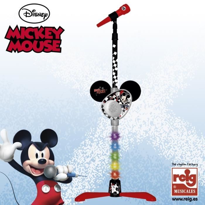 MICKEY Microphone sur pied avec amplificateur - Entrée pour MP3 - A pile