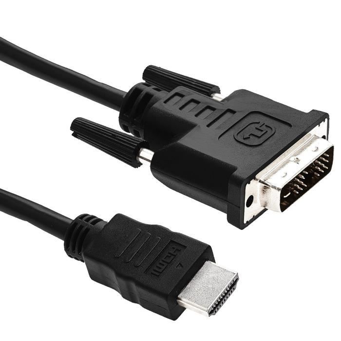 GShield 2m Câble DVI vers HDMI Adaptateur DVID Mâle 18+1 Connecteur