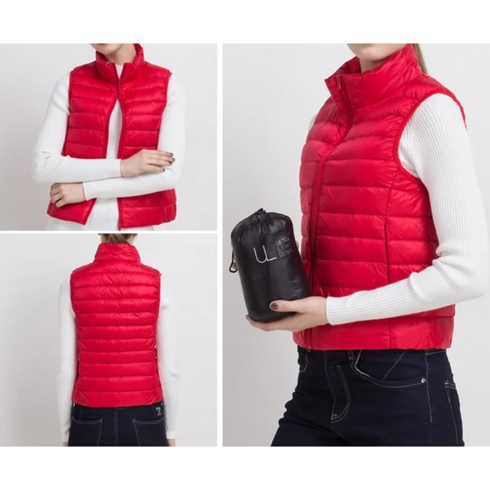 Doudoune Sans Manches Femme ORANDESIGNE - Gilet Matelassé Léger, Chaud - Zip Up Décontracté