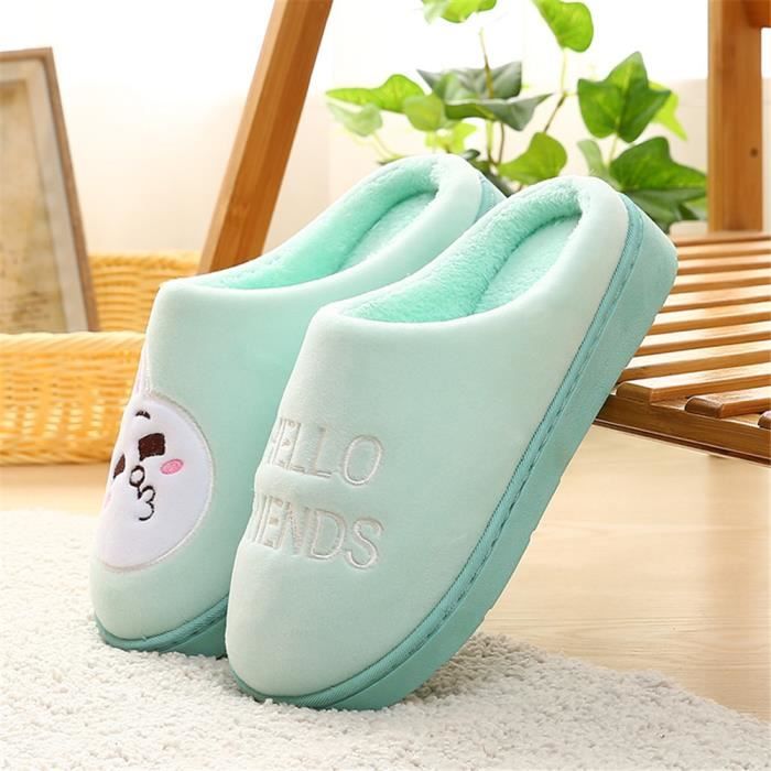 Chaussure Classique Qualité rouge Mode De Nouvelle Haut Chausson Plus Léger Rose vert Femme 2018 Mignon Couleur Chaud Hiver Cartoon Coton 4Oc1yqw5c