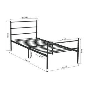 Lit metal 90x190 - Achat / Vente pas cher