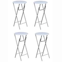 TABLE À MANGER SEULE 4 tables de bar pliantes rondes 60 cm - Blanc - TABLE À MANGER SEULE 4 tables de bar pliantes rondes 60 cm - Blanc -