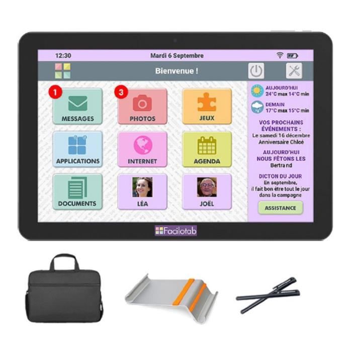 FACILOTAB pack promo Tablette L WIFI / 3G - 32Go + support + sacoche + 2 stylets