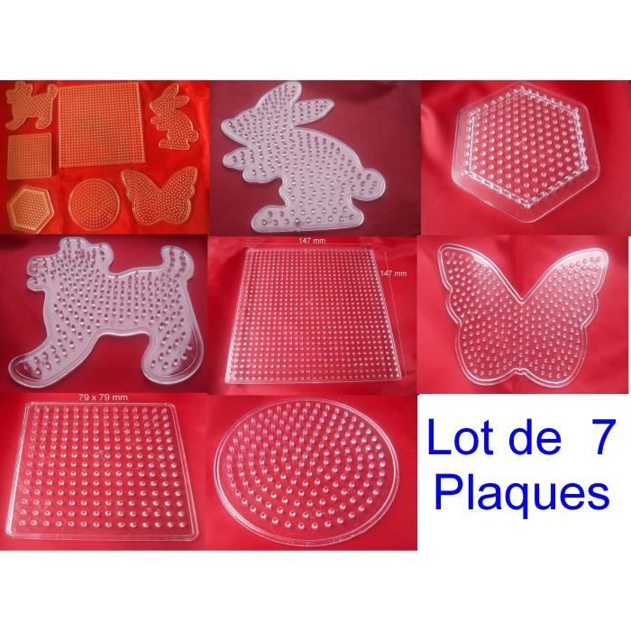 Plaque Perle A Repasser, 8 Pièces Modèles De Perles à Repasser En Plastique Avec Pincettes, Supports De Perles à Repasser Transparents, Modèles De Bricolage Pour Enfants, Cadeaux