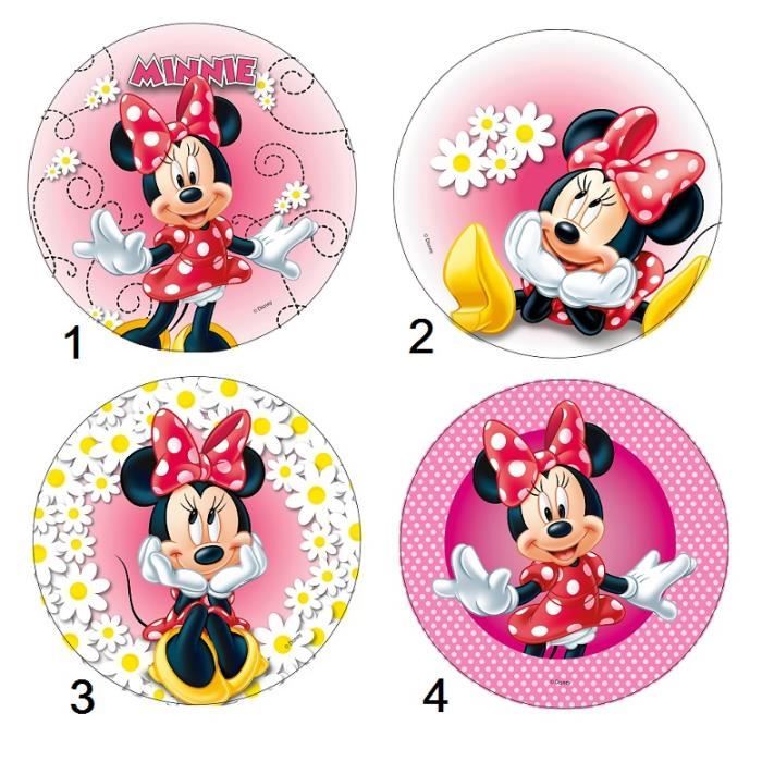 Décor Comestible Minnie Mouse Pour Gâteau - Disque Azyme 20 Cm, Neuf