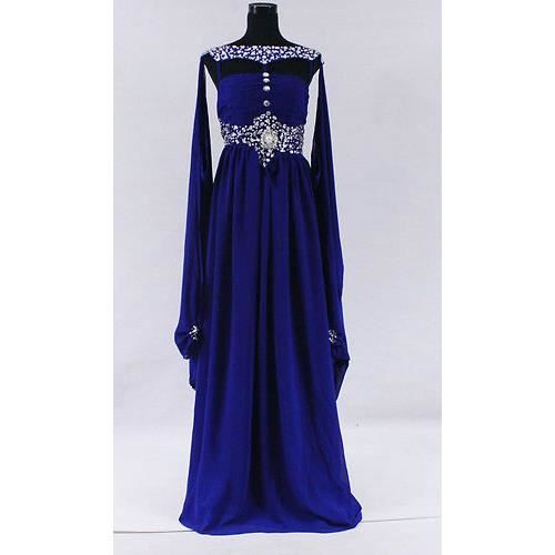 Robe de soirée orientale caftan dubrena bleu - Achat ...