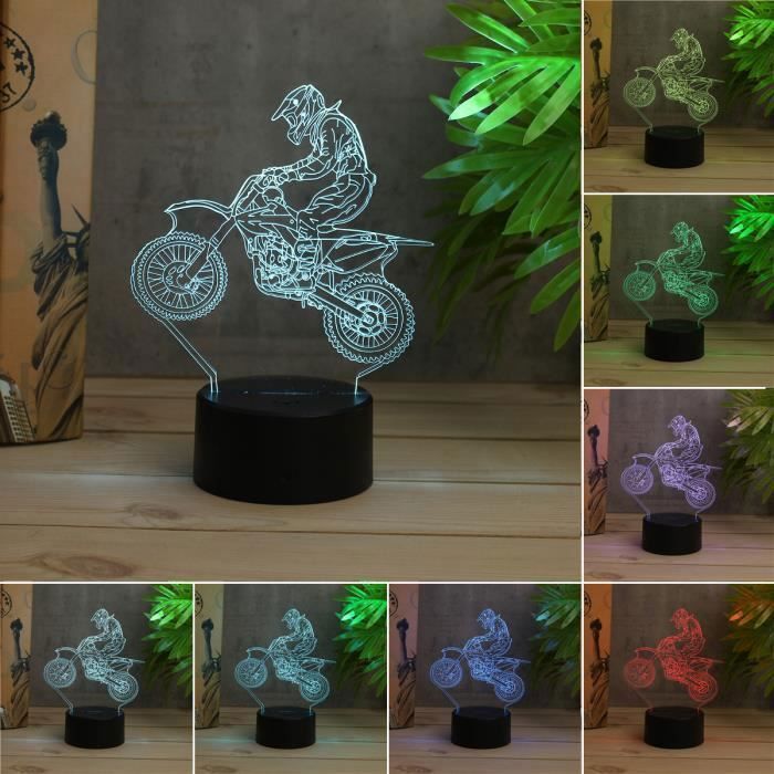 Illusion Pas Moto Vfy7ymibg6 Achat Vente Lampe Cher 3d Led K3lJT1Fc
