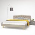 Lit Avec Matelas 160 X 200 Cm Tissu Lit Complet Lit Adulte Lit