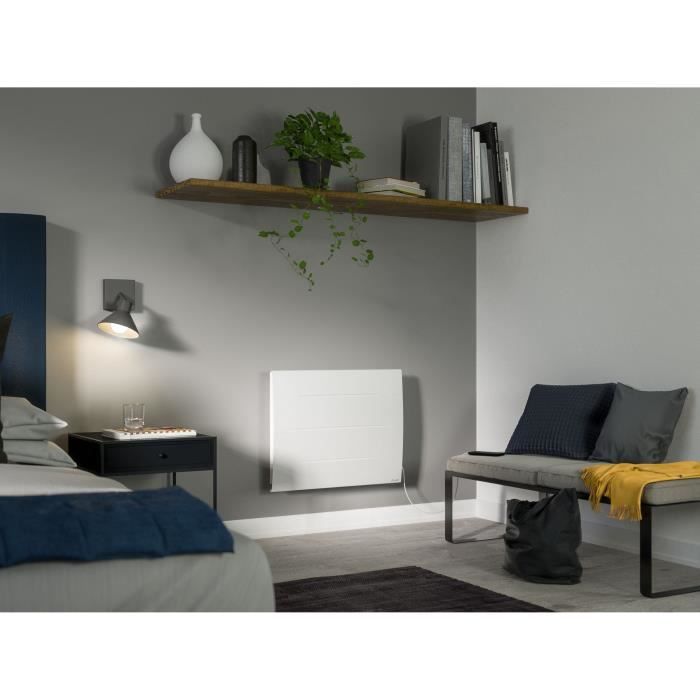 SAUTER Sibayak 1500 watts - Radiateur électrique à inertie pierre naturelle - Programmable - Détecteur fenêtre ouverte - Prise USB