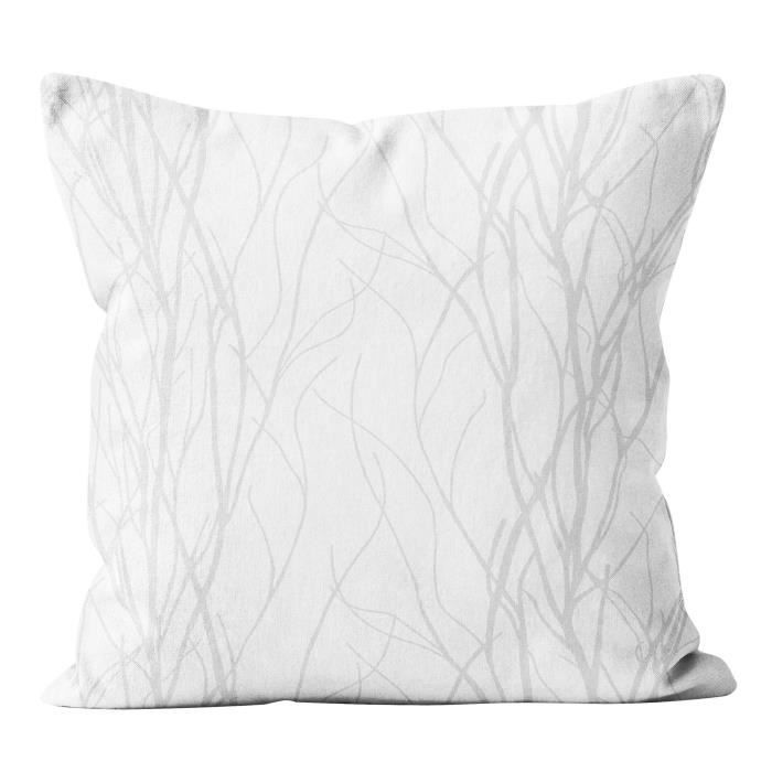 SOLEIL D' OCRE Coussin Liane - Déhoussable - 40 x 40 cm - Blanc