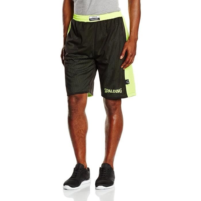 SPALDING Essential Short réversible - Noir/Jaunenéon