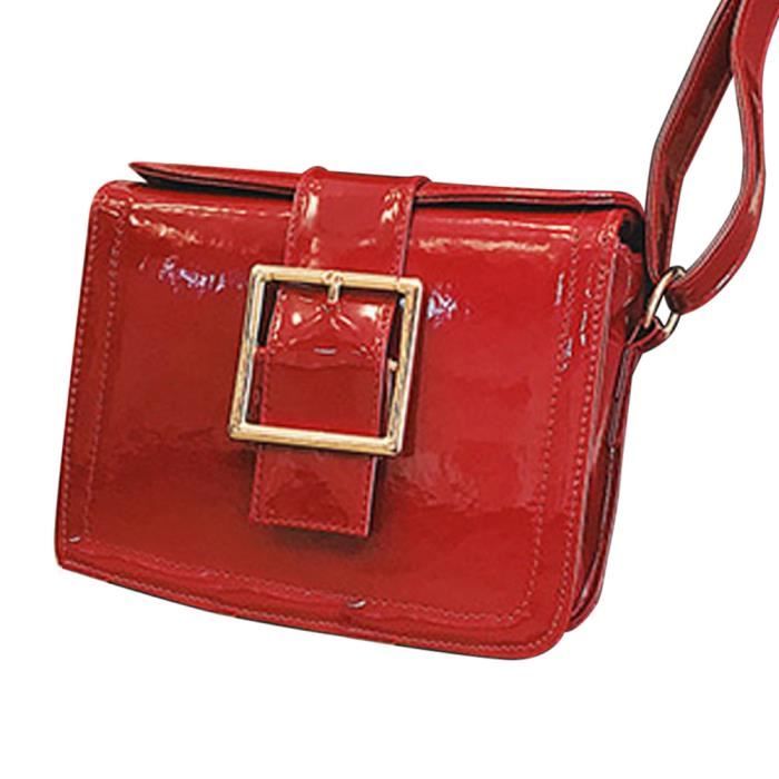 Sac Bandoulière Angle Verni Grand En À Diagonale Cuir Main 7gybf6