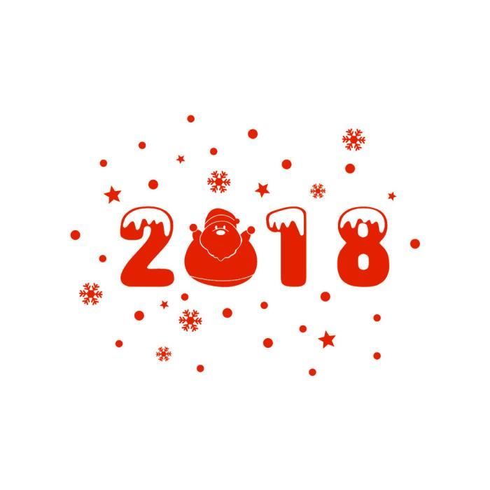 Bonne année 2018 Joyeux Noël Sticker mural Accueil 