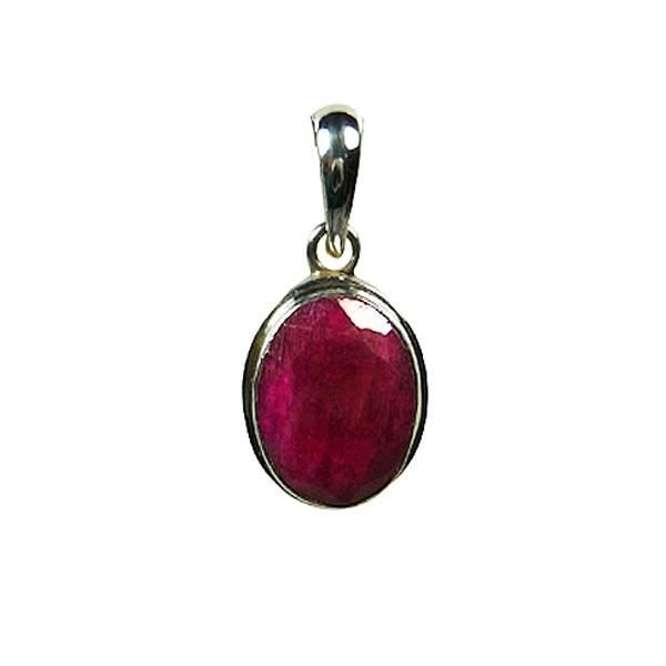 Bijoux Pendentif en pierre de rubis, argent, pierre rose