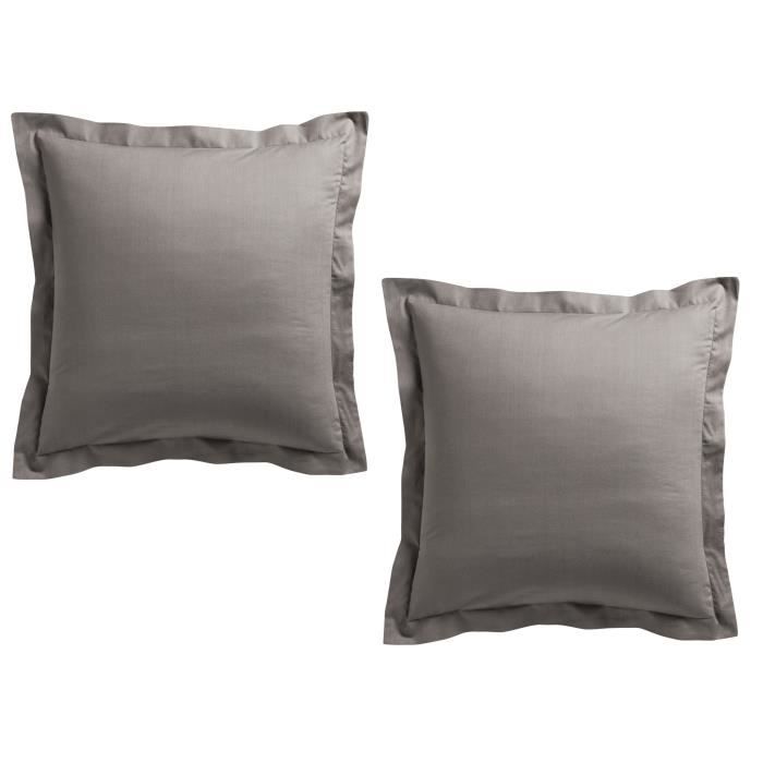 TODAY Lot de 2 taies d'oreiller 75x75cm Bronze