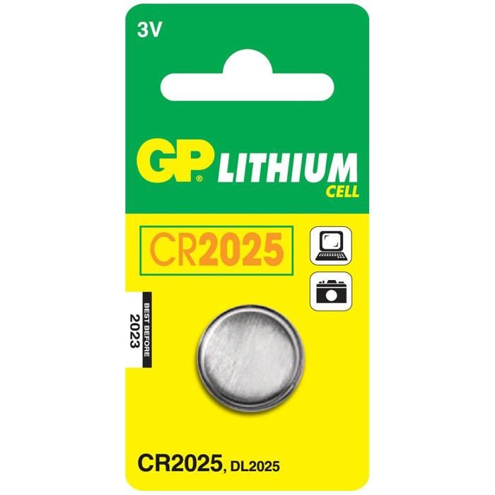 Piles bouton Lithium CR2025 - blister de 1 pile