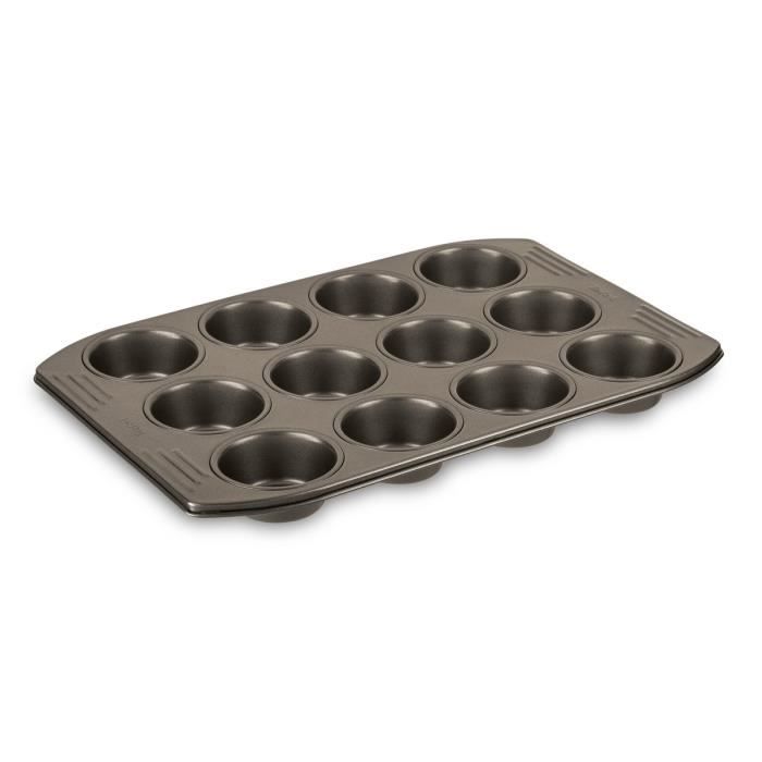 TEFAL EASY GRIP Moule à 12 muffins J1625714 marrron