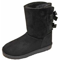 BOTTINE Bottine Femme Talon Plat Simili Peau Fourrée Noeud BOTTINE Bottine Femme Talon Plat Simili Peau Fourrée Noeud