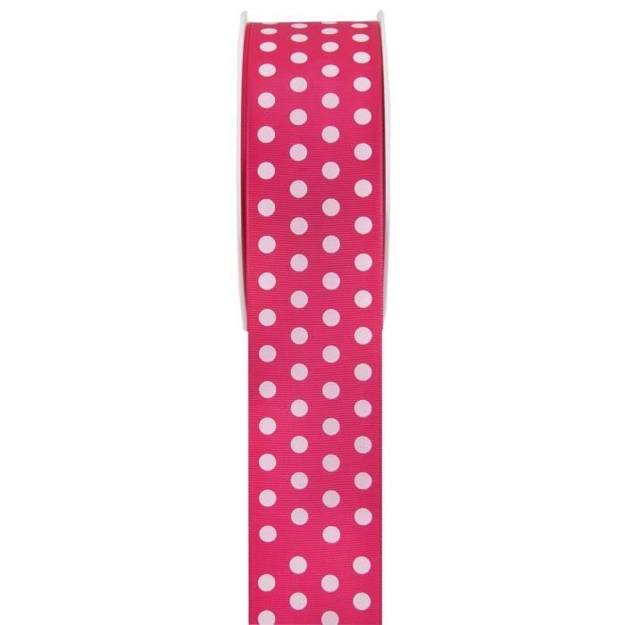 SANTEX Ruban à pois fuchsia