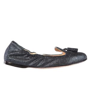 Bleu Achat Cuir Glitter Femme Ballerines Prada Vente En 6OqqX