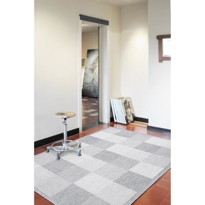 Benuta Tapis d''extérieur Essenza Squared Gris 200x290 cm ...