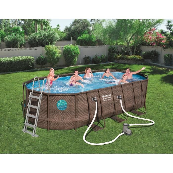 Bestway Piscine Ovale Frame Pool Swim Vista 549 X 274 X 122 Cm