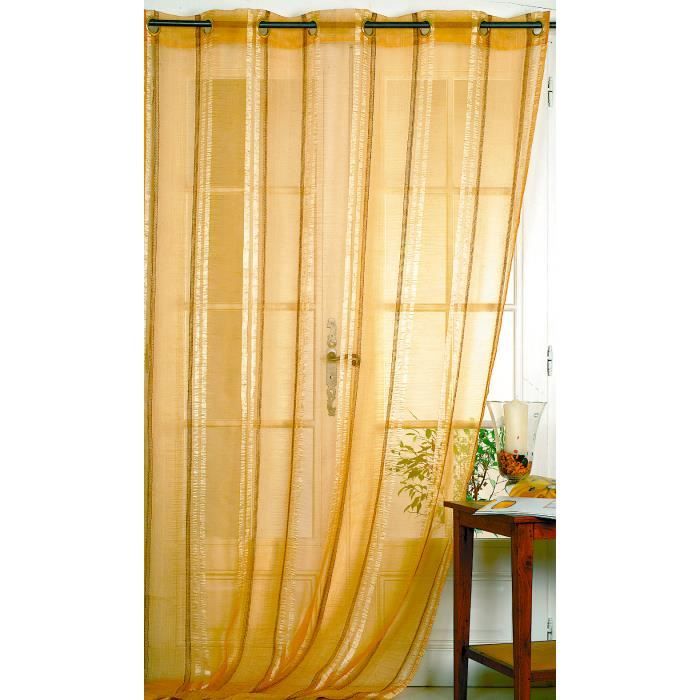 Voilage organza froissé et rayures Jaune 140 x … - Achat / Vente ... Voilage organza froissé et rayures Jaune 140 x … - Achat / Vente ...