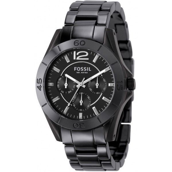 Montre Femme Céramique Noire Fossil CE1003 Noir, Classique ...