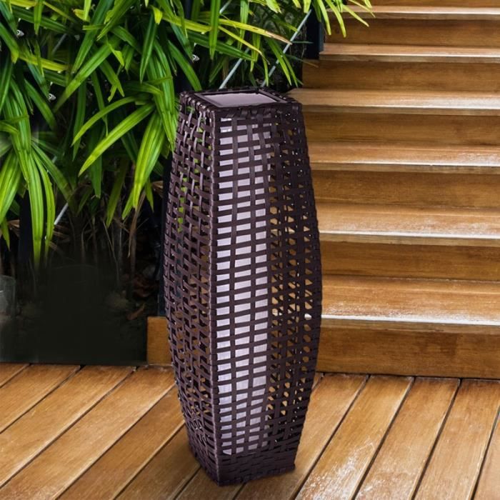 lampe solaire resine tressee