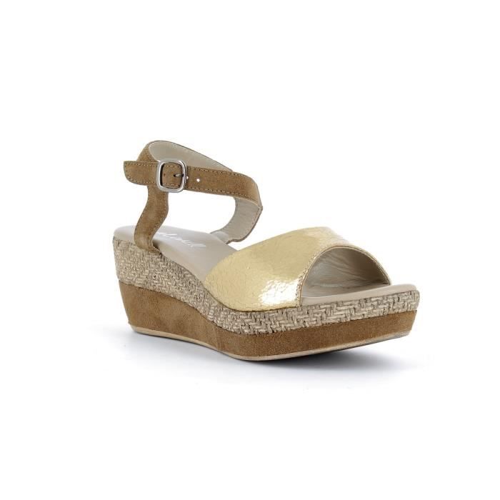 En Cuir Sandales Compensées Margaret Bis Femmes Aliwell w8XPkn0O