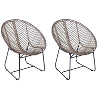 FAUTEUIL MARYANN Lot de 2 fauteuils - Structure en fer gris FAUTEUIL MARYANN Lot de 2 fauteuils - Structure en fer gris