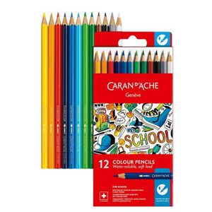 Caran dache Swisscolor soluble dans l/'eau artiste dessin couleur crayon métal set de 40