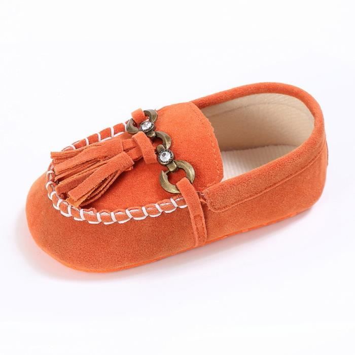 Chaussures Mignon Prewalker Bb orange petits Tout Mocassins Slip Anti Lit On Doux Confort qBEwF4nE
