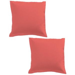 TODAY Lot de 2 taies d'oreiller 75x75cm Corail