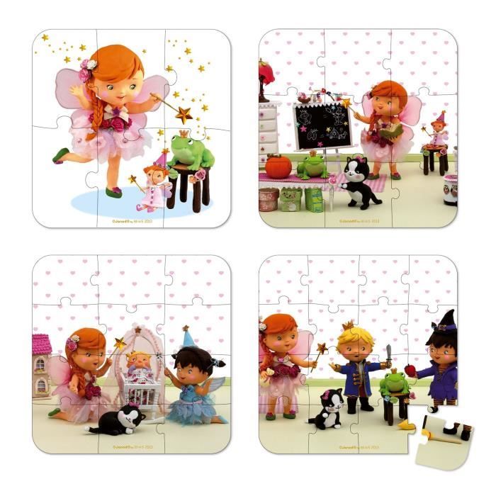JANOD Lot de 4 Puzzles ''Mila joue à la fée''