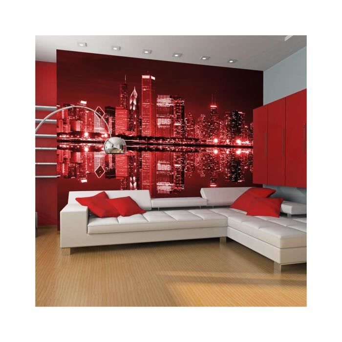 Papier Peint Chicago Couleur Du Vin Rouge Dimension 300x231
